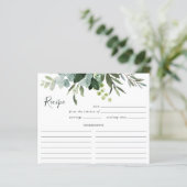 Waterverf Eucalyptus Green Foliage Recipcard (Staand voorkant)