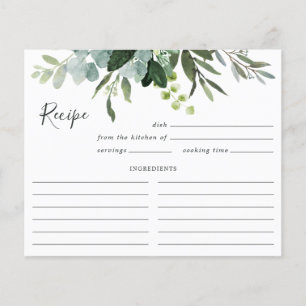 Waterverf Eucalyptus Green Foliage Recipcard
