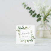 Waterverf Eucalyptus Green Foliage Vierkante Visitekaartje (Staand voorkant)