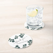 Waterverf Eucalyptus Green Hartelijk dank voor uw  Ronde Kartonnen Onderzetter (Insitu)