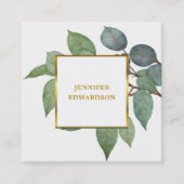 Waterverf Eucalyptus Green Professional Vierkante Visitekaartje (Voorkant)