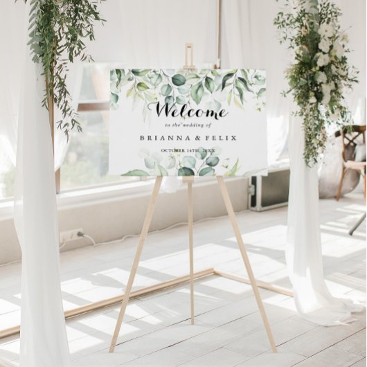 Waterverf Eucalyptus Green Weddenschap Welkom Poster