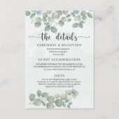 Waterverf - Eucalyptus Green Wedding - Gegevens Informatiekaartje (Voorkant)