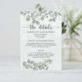 Waterverf - Eucalyptus Green Wedding - Gegevens Informatiekaartje (Staand voorkant)