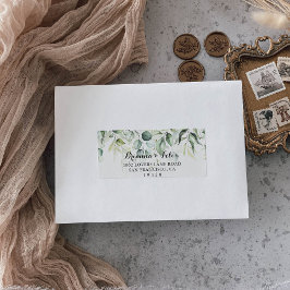 Waterverf Eucalyptus Green Wedding RSVP Adres Etiket