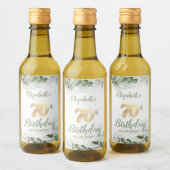 Waterverf Eucalyptus Greenery 70th Wijn Etiket (Flessen)