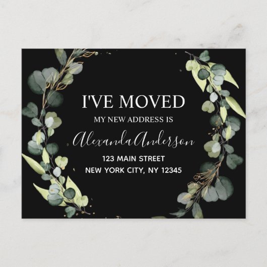 Waterverf Eucalyptus Greenery Aankondigingskaart (Voorkant)