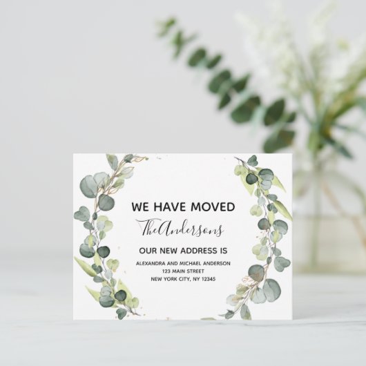 Waterverf Eucalyptus Greenery Aankondigingskaart (Staand voorkant)