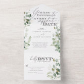 Waterverf Eucalyptus Greenery All In One Uitnodiging (Binnen)