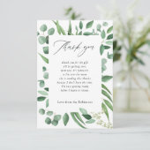 Waterverf Eucalyptus Greenery Baby shower Bedankkaart (Staand voorkant)