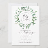 Waterverf Eucalyptus Greenery Baby shower Kaart (Voorkant)