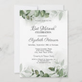 Waterverf Eucalyptus Greenery Bar Mitzvah Kaart (Voorkant)