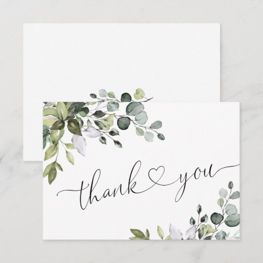 Waterverf Eucalyptus Greenery Bedankkaart (Voorkant / Achterkant)