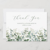 Waterverf Eucalyptus Greenery Border Wedding Bedankkaart (Voorkant)