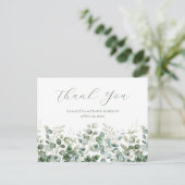 Waterverf Eucalyptus Greenery Border Wedding Briefkaart (Staand voorkant)