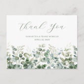 Waterverf Eucalyptus Greenery Border Wedding Briefkaart (Voorkant)
