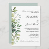 Waterverf Eucalyptus & Greenery Botanical Wedding Kaart (Voorkant / Achterkant)