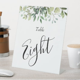Waterverf Eucalyptus & Greenery Botanical Wedding Reclamebord Met Voetstuk