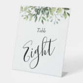 Waterverf Eucalyptus & Greenery Botanical Wedding Reclamebord Met Voetstuk (Voorkant)