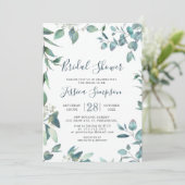 Waterverf Eucalyptus Greenery Bridal Brunch Kaart (Staand voorkant)