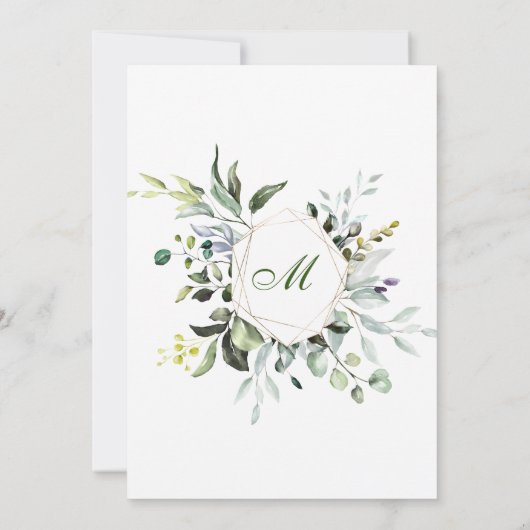 Waterverf Eucalyptus Greenery Bridal Brunch Kaart (Achterkant)