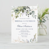 Waterverf Eucalyptus Greenery BRIDAL LUNCHEON Kaart (Staand voorkant)