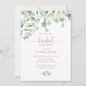 Waterverf Eucalyptus Greenery Bridal Luncheon Kaart (Voorkant)