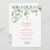 Waterverf Eucalyptus Greenery Bridal Luncheon Kaart (Voorkant / Achterkant)