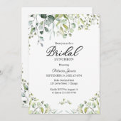 Waterverf Eucalyptus Greenery Bridal Luncheon Kaart (Voorkant / Achterkant)