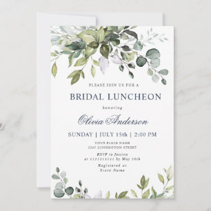 Waterverf Eucalyptus Greenery BRIDAL LUNCHEON Kaart