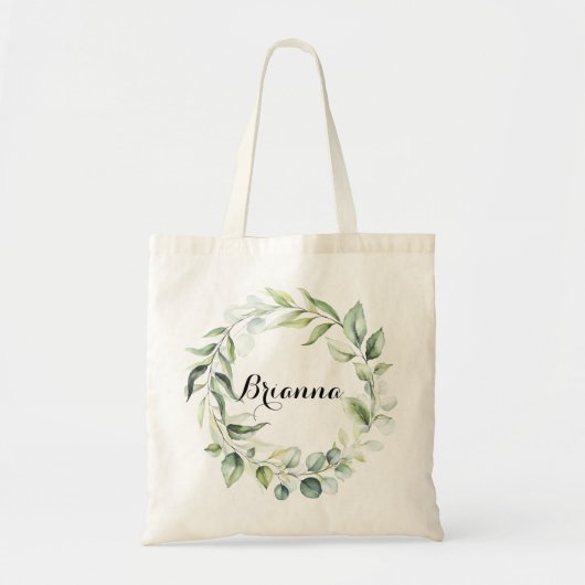 Waterverf Eucalyptus Greenery Bridesmaid Tote Bag (Voorkant)