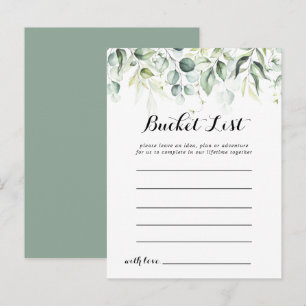 Waterverf Eucalyptus Greenery Bucket List-kaarten Briefkaart