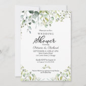 Waterverf Eucalyptus Greenery Couples Shower Kaart (Voorkant)