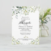 Waterverf Eucalyptus Greenery Couples Shower Kaart (Staand voorkant)