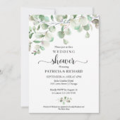 Waterverf Eucalyptus Greenery Couples Shower Kaart (Voorkant)