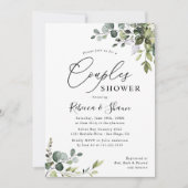 Waterverf Eucalyptus Greenery Couples Shower Kaart (Voorkant)