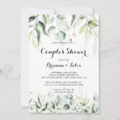 Waterverf Eucalyptus Greenery Couples Shower Kaart (Voorkant)