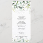 Waterverf Eucalyptus Greenery Dinner Menu (Voorkant)