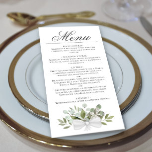 Waterverf Eucalyptus & Greenery Elegant Wedding Menu