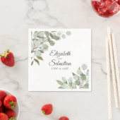 Waterverf Eucalyptus & Greenery Elegant Wedding Servet (Insitu)