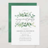 Waterverf Eucalyptus Greenery Engagement Party Kaart (Voorkant / Achterkant)