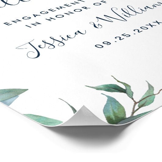 Waterverf Eucalyptus Greenery ENGAGTY Poster (Hoek)