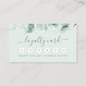 Waterverf Eucalyptus Greenery Floral Gold Klantenkaartje (Achterkant)