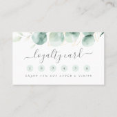 Waterverf Eucalyptus Greenery Floral Gold Klantenkaartje (Achterkant)