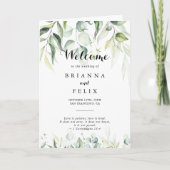 Waterverf Eucalyptus Greenery Folded Wedding Programma (Voorkant)
