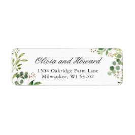 Waterverf Eucalyptus Greenery Foliage Leaves Etiket