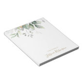 Waterverf Eucalyptus Greenery Gepersonaliseerd Notitieblok (Schuin)