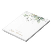 Waterverf Eucalyptus Greenery Gepersonaliseerd Notitieblok (Linkerzijde)