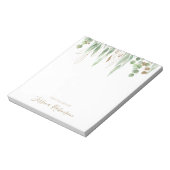 Waterverf Eucalyptus Greenery Gepersonaliseerd Notitieblok (Linkerzijde)