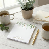 Waterverf Eucalyptus Greenery Gepersonaliseerd Notitieblok